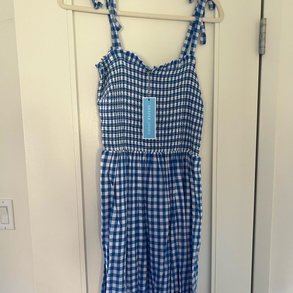 Draper James Size Small Gingham blue dress, tags on, never worn